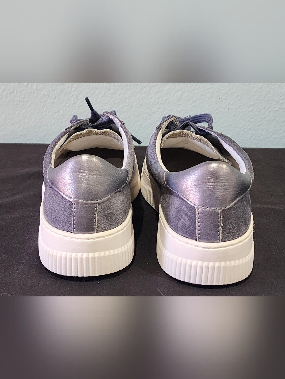 SOFFT | Fianna Lace-Up Suede Sneakers | Washed Indigo/Steel | U.S. Womens 7 - Picture 8 of 10